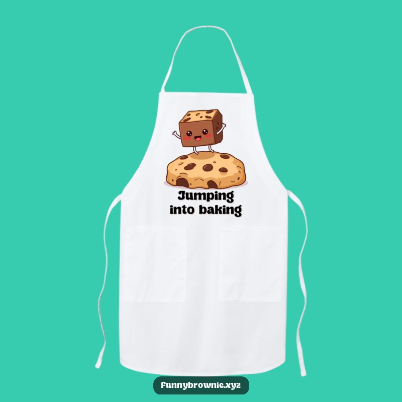 Funny Brownie Jumping Apron - Hilarious Baker's Dessert Kitchen Gift