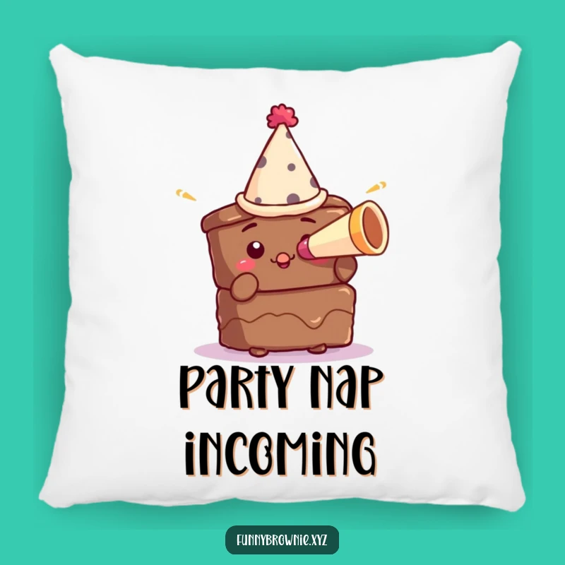 Funny Brownie Party Pillow - Hilarious Dessert Celebration Accent Pillow Gift