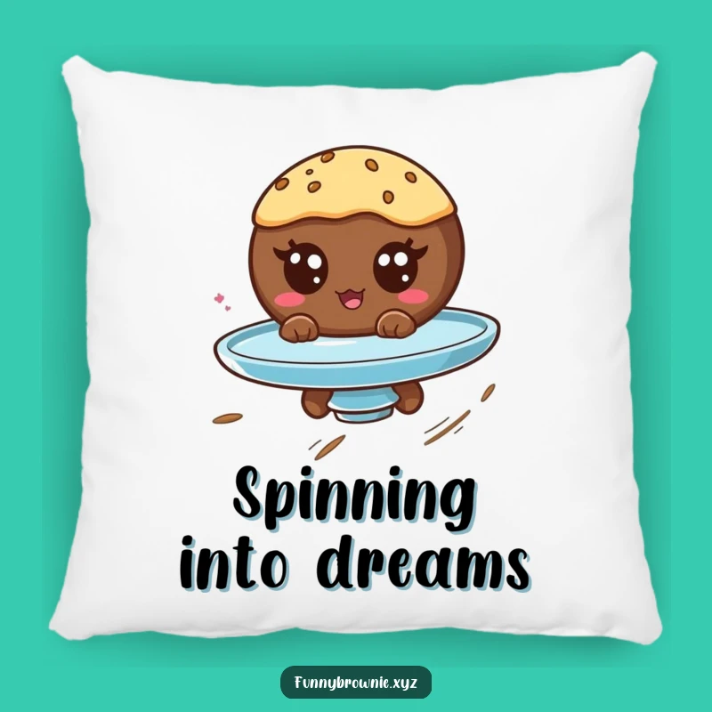 Funny Brownie Spin Pillow - Hilarious Googly Eyed Dessert Accent Pillow Gift