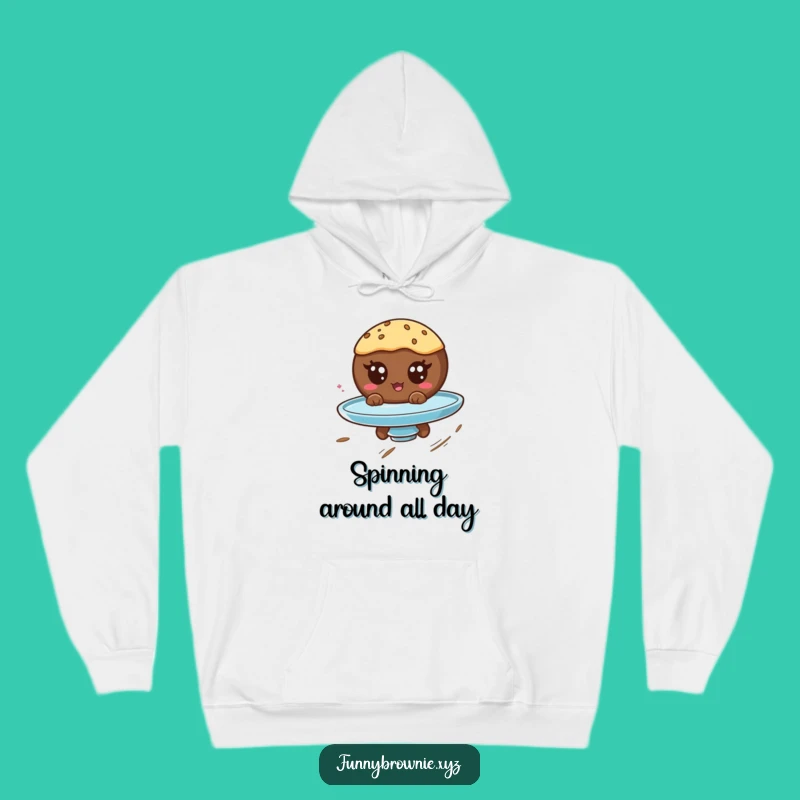 Funny Brownie Spinning Hoodie - Cozy Hilarious Googly Eyed Dessert Gift
