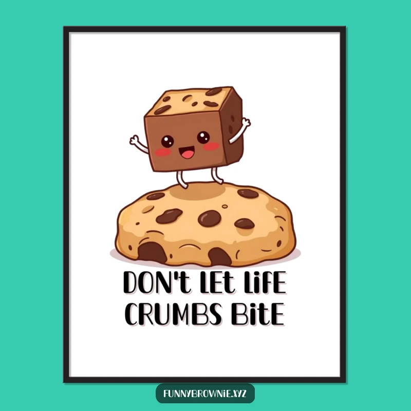 Free Printable Funny Wall Art: Hilarious Jumping Brownie Decor