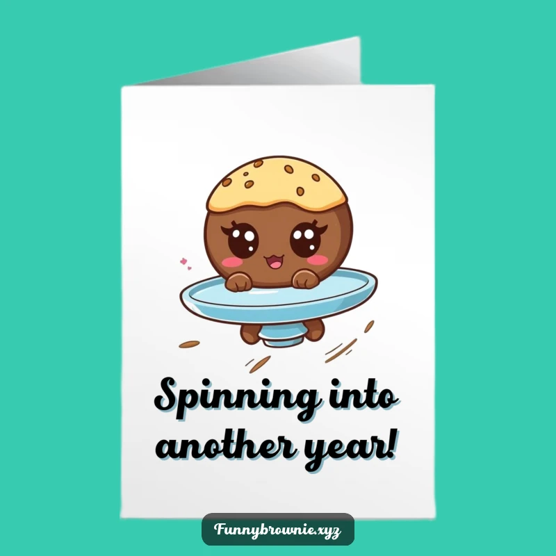 Free Printable Birthday Card: Googly Eye Brownie Spins with Joy!