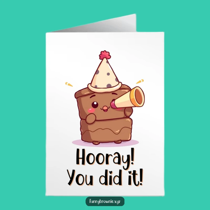Free Printable Congrats Card: Little Brownie Cheers for Your Success!