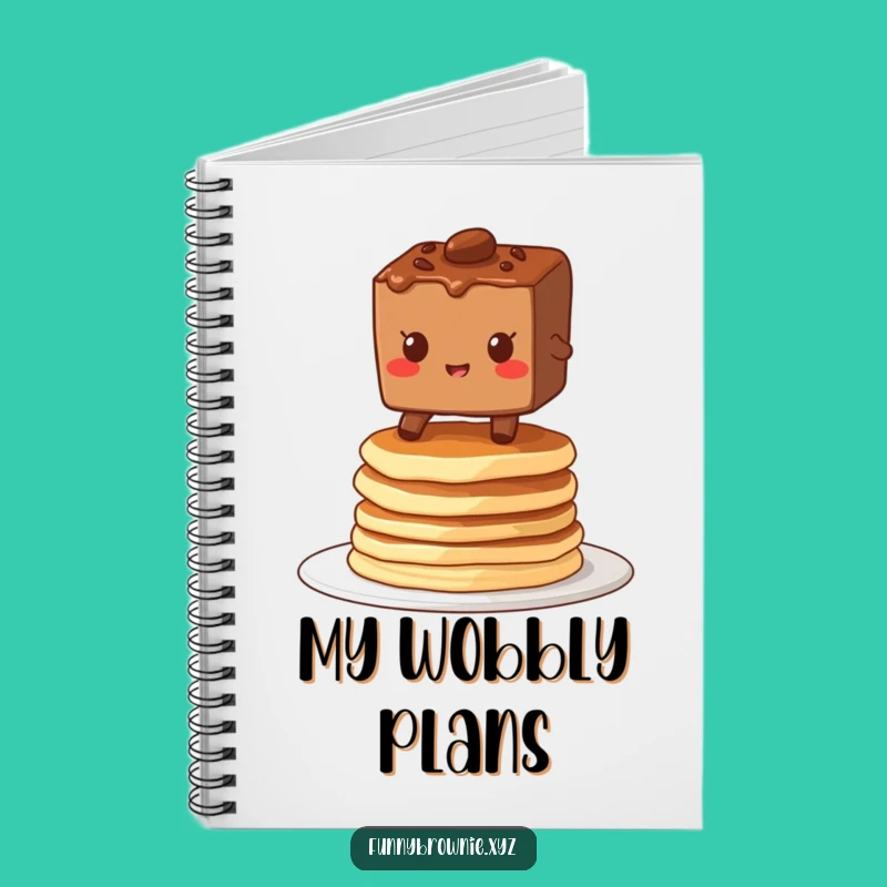 Funny Brownie Pancake Notebook - Hilarious Breakfast Journal Gift