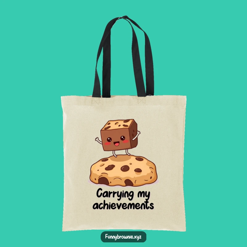 Funny Brownie Crumb Leap Tote Bag - Hilarious Dessert Carry-All Gift